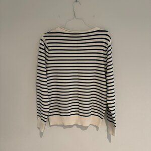 J. Crew Cotton Boatneck Sweater Stripped Size Medium Like New